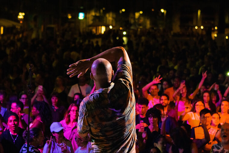 Clément Esso face au public, Fiesta del Born